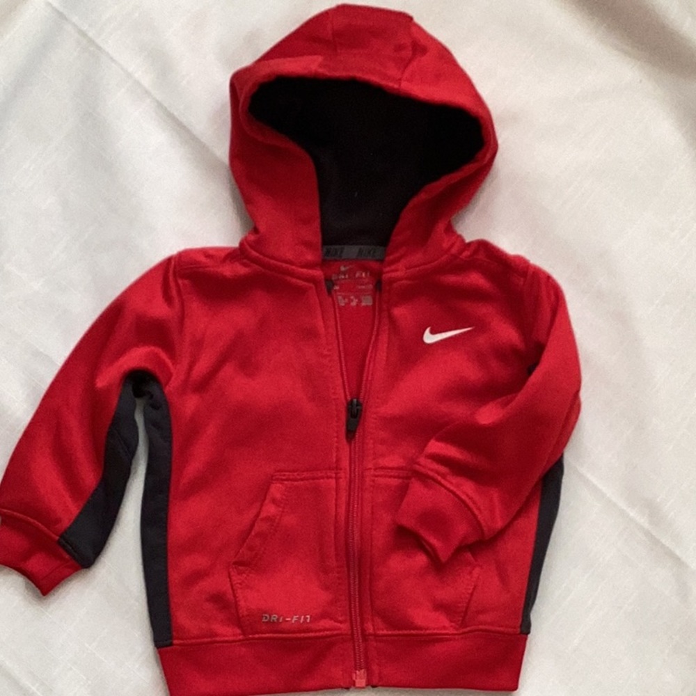 NIKE hoodie jacket 12 Months dri-fit baby zipper infant red